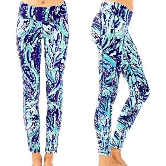 Lilly Pulitzer Luxletic Weekender Legging Crash the Bash in Bright Blue XXS NWT - Picture 10 of 10